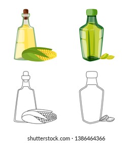 Isolated object of healthy  and vegetable  logo. Collection of healthy  and agriculture vector icon for stock.