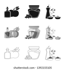 Isolated object of healthy  and vegetable  logo. Set of healthy  and agriculture stock symbol for web.