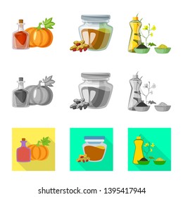 Isolated object of healthy  and vegetable  logo. Set of healthy  and agriculture stock vector illustration.