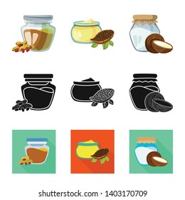 Isolated object of healthy  and vegetable  logo. Set of healthy  and agriculture vector icon for stock.