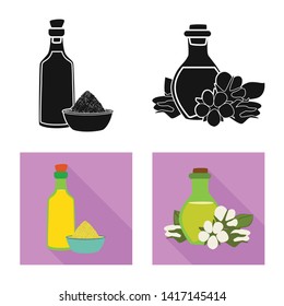 Isolated object of healthy  and vegetable  logo. Collection of healthy  and agriculture stock vector illustration.