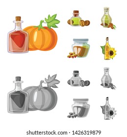 Isolated object of healthy and vegetable logo. Collection of healthy and agriculture stock symbol for web.