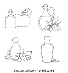 Isolated object of healthy and vegetable logo. Set of healthy and organics stock symbol for web.