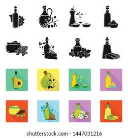 Isolated object of healthy and vegetable logo. Set of healthy and agriculture vector icon for stock.
