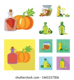 Isolated object of healthy and vegetable logo. Set of healthy and agriculture vector icon for stock.