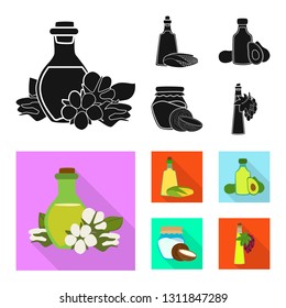 Isolated object of healthy  and vegetable  sign. Collection of healthy  and agriculture stock vector illustration.