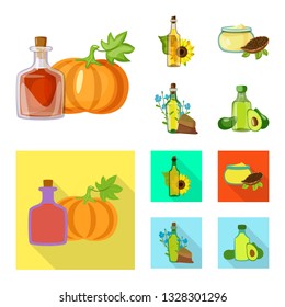 Isolated object of healthy  and vegetable  sign. Collection of healthy  and agriculture stock vector illustration.