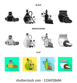 Isolated object of healthy  and vegetable  sign. Set of healthy  and agriculture vector icon for stock.