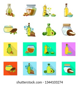 Isolated object of healthy  and vegetable  sign. Set of healthy  and agriculture vector icon for stock.