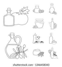 Isolated object of healthy  and vegetable  sign. Collection of healthy  and organics vector icon for stock.