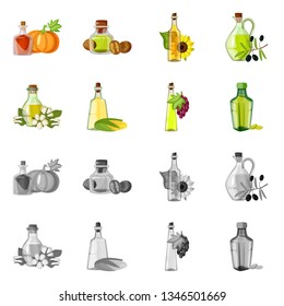 Isolated object of healthy  and vegetable  sign. Collection of healthy  and agriculture stock vector illustration.
