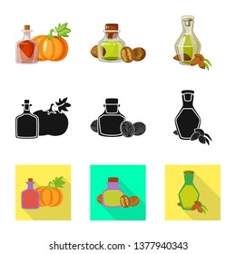 Isolated object of healthy  and vegetable  sign. Collection of healthy  and agriculture stock vector illustration.