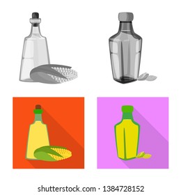 Isolated object of healthy  and vegetable  sign. Set of healthy  and agriculture stock symbol for web.