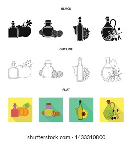 Isolated object of healthy and vegetable sign. Collection of healthy and agriculture stock vector illustration.