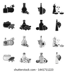 Isolated object of healthy and vegetable sign. Collection of healthy and agriculture vector icon for stock.