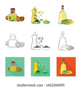 Isolated object of healthy and vegetable sign. Collection of healthy and agriculture stock vector illustration.