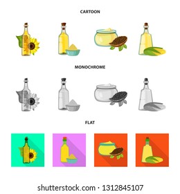 Isolated object of healthy  and vegetable  symbol. Set of healthy  and agriculture stock vector illustration.