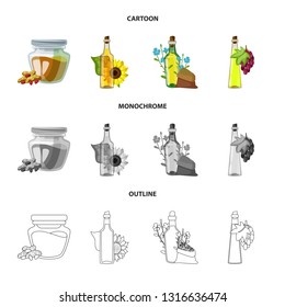 Isolated object of healthy  and vegetable  symbol. Set of healthy  and agriculture stock symbol for web.