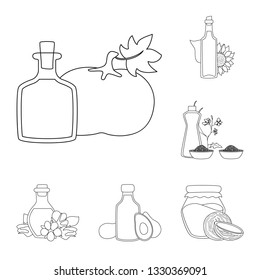 Isolated object of healthy  and vegetable  symbol. Collection of healthy  and organics stock vector illustration.