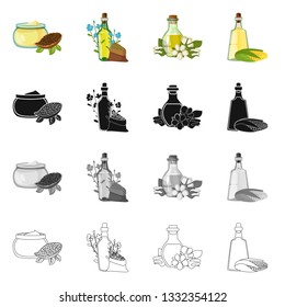 Isolated object of healthy  and vegetable  symbol. Collection of healthy  and agriculture stock vector illustration.
