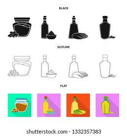 Isolated object of healthy  and vegetable  symbol. Set of healthy  and agriculture vector icon for stock.