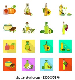 Isolated object of healthy  and vegetable  symbol. Collection of healthy  and agriculture stock symbol for web.