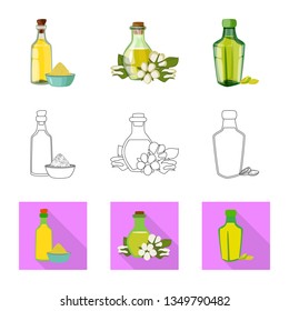 Isolated object of healthy  and vegetable  symbol. Collection of healthy  and agriculture stock symbol for web.