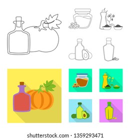 Isolated object of healthy  and vegetable  symbol. Collection of healthy  and agriculture stock vector illustration.
