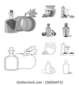 Isolated object of healthy  and vegetable  symbol. Collection of healthy  and agriculture vector icon for stock.