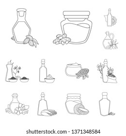 Isolated object of healthy  and vegetable  symbol. Set of healthy  and organics stock symbol for web.