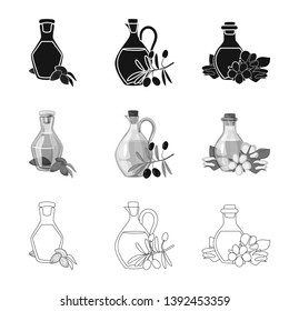 Isolated object of healthy  and vegetable  symbol. Collection of healthy  and agriculture vector icon for stock.