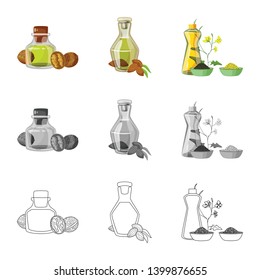 Isolated object of healthy  and vegetable  symbol. Collection of healthy  and agriculture stock vector illustration.