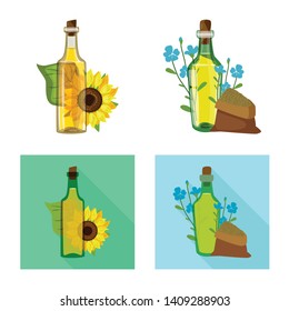 Isolated object of healthy  and vegetable  symbol. Set of healthy  and agriculture stock vector illustration.