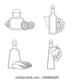 Isolated object of healthy and vegetable symbol. Collection of healthy and organics stock symbol for web.