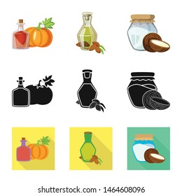 Isolated object of healthy and vegetable symbol. Collection of healthy and agriculture stock symbol for web.