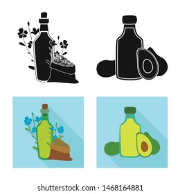 Isolated object of healthy and vegetable symbol. Collection of healthy and agriculture stock symbol for web.
