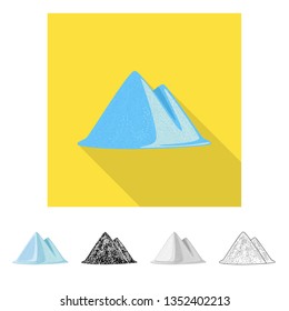 Isolated object of heap and salty  icon. Set of heap and seasoning  stock symbol for web.