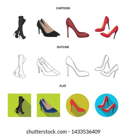 Isolated object of heel and high symbol. Collection of heel and stiletto vector icon for stock.