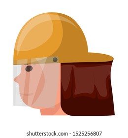 Isolated object of helmet and fireman icon. Graphic of helmet and man stock vector illustration.