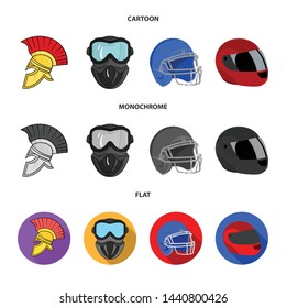 Isolated object of helmet and sport icon. Set of helmet and moto stock symbol for web.