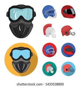Isolated object of helmet and sport sign. Collection of helmet and moto stock symbol for web.