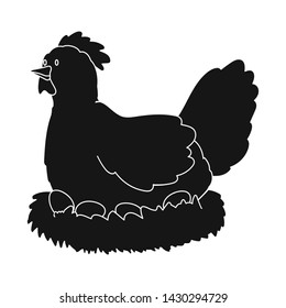 Isolated object of hen and bird logo. Set of hen and egg stock vector illustration.