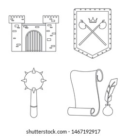Isolated object of heritage and ancient logo. Collection of heritage and tournament vector icon for stock.