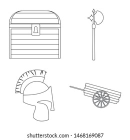 Isolated object of heritage and ancient logo. Set of heritage and tournament vector icon for stock.