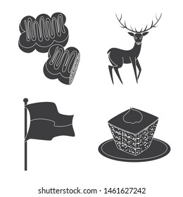 Isolated object of heritage and landmarks logo. Set of heritage and travel vector icon for stock.