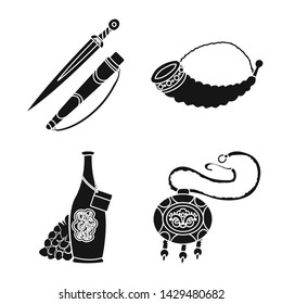 Isolated object of heritage and originality logo. Collection of heritage and traditions stock symbol for web.