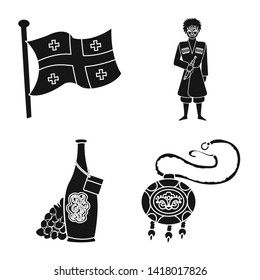 Isolated object of heritage and originality sign. Collection of heritage and traditions stock symbol for web.