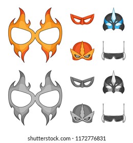 Isolated object of hero and mask icon. Collection of hero and superhero stock symbol for web.