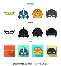 Isolated object of hero and mask icon. Set of hero and superhero stock symbol for web.