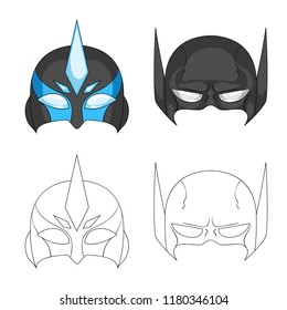 Isolated object of hero and mask icon. Collection of hero and superhero vector icon for stock.